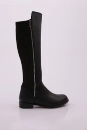 504 Women's Back Stretch Zip Up Knee High Flats Boots.