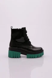 Es805 Women's Boots with a Thick Sole, Lace-up Heels.