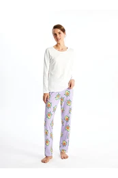 Women's Pajamas Bottom with an Elastic Waist Print