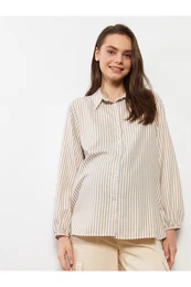 Striped Long Sleeve Maternity Shirt