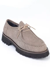 Genuine Suede Leather Lace-Up Women's Loafer