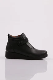 441 Stones and Velcro Detail, Zipper at the Side, Elastic Women's Boots.