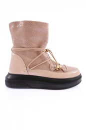 964 Women's Thick Sole Rubber Lace-Up Boots with Shearling Fur.