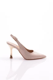 1010 Women's Pointed Toe Open Back Heeled Shoes