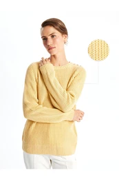 LCW Crew Neck Plain Long Sleeve Women's Knitwear Sweater