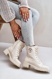 Workery ankle boots with zip insulated beige Soratta