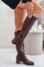 Kozaky Na Podpatku Z Eko Ke Ped Koleno Hnd Izanae