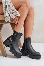 Koen Zateplen Kotnkov Boty s Ozdobou ern