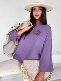 Sweter damski oversize GAIA fioletowy