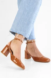 Women's Quo Tan Patent Leather High Heel Shoes