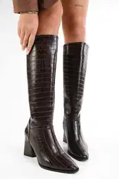 Women's Tiago Brown Crocodile Boots