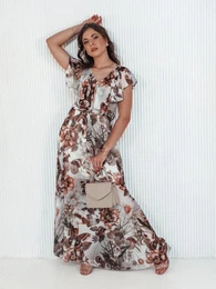 Sukienka maxi MARISOL jasnoszara