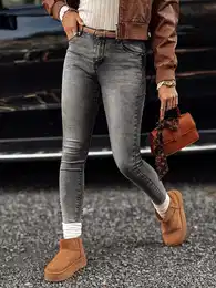 Spodnie damskie JORNIX jeansowe skinny ciemnoszare