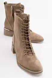 Gigi Brown Suede Genuine Leather Women's Boots