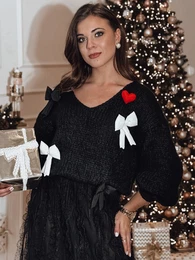 Sweter damski one size PUREBOW czarny