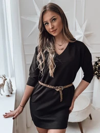 Sukienka one size GLAMUP z paskiem czarna
