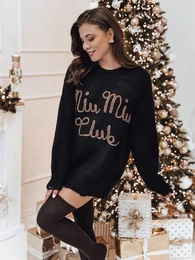 Sweter damski one size MIU MIU z napsiem czarny
