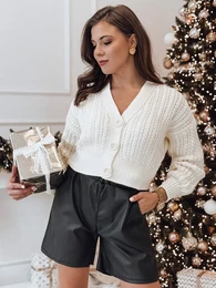 Sweter damski MINERWA rozpinany ecru