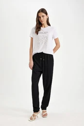Harem PantsPocketed Normal Waist Basic Straight Leg Belmando