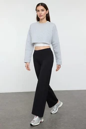 Winter Diver/Scuba Fabric Knitted Sports Sweatpants with Black Warm Underwears