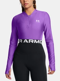 Women's T-shirt HeatGear Rib 1/4 Zip LS-PPL - Women's