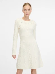 Cream women's knee-length dress - Women's