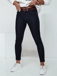 Spodnie damskie JEANLINE skinny z paskiem jeansowe