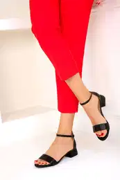 Black Women's Classic Heeled Shoes 19372