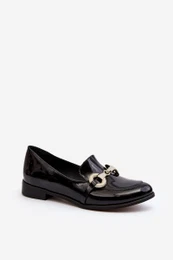 2880 Women's Patent Loafers With Decoration Black