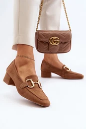 FB1 Low-heel Court Shoes with Embellishment Camel Dolvira