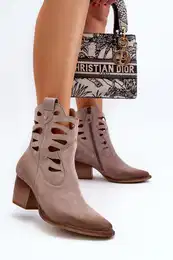 Leather Boots with Cutouts