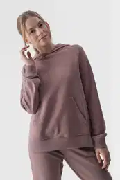 Women's Hoodie Zip Up Cotton Pink 4FWMM00TSWSF1467-56S