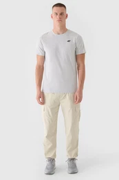 Men's Plain T-Shirt With Logo Light Gray 4FWMM00TTS