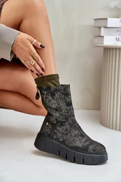 Ladies Leather Boots On Massive Platform