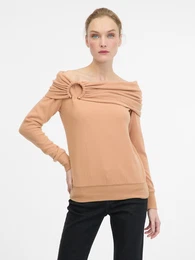 Light brown women's long-sleeved T-shirt - Women's