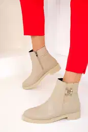Beige Women's Boots & Bootie 19585