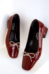 Claret Red Patent Leather Women's Classic High Heel Shoes 19571