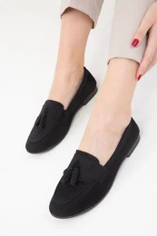 Black Suede Women's Ballerinas (19919)