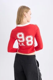 Cool Fitted Back Printed Long Sleeve T-Shirt