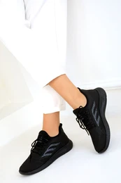Black-Black Women's Sneakers 19544
