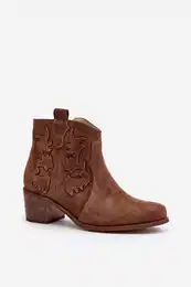 3426 Women's Suede Cowboy Boots Brown