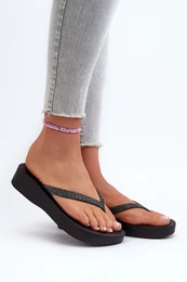 Women's Flip Flops with Brocade Strap