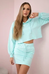 Mint skirt sweatshirt set