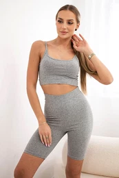 Set of sports top + leggings gray