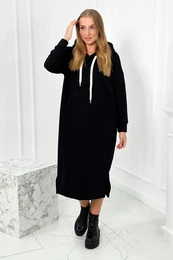 Long black dress with a hood