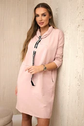 Dress with tie dark powder pink