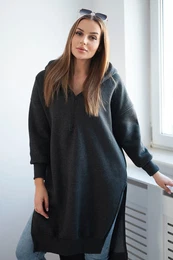 Insulated sweatshirt with graphite side slits