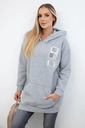 Hoodie with grey patches