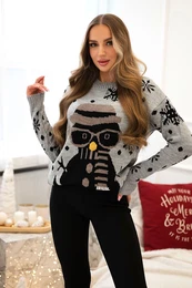 Christmas sweater with a gray snowman