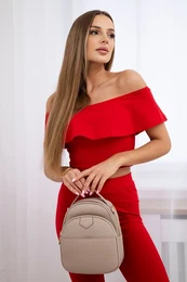 Set with red ruffle